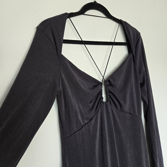 Jason Wu Black Maxi Dress Women's L Cocktail Dark-Feminine Semi-Formal Evening - Picture 6 of 13